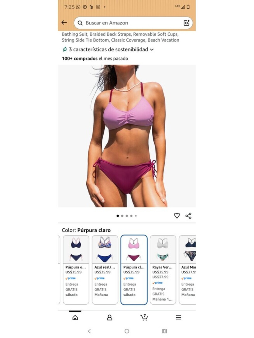 CUPSHE Women's Back Braided Straps Reversible Bikini Set is a two-piece [COPY]